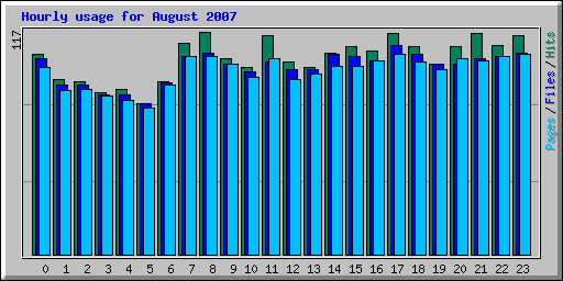Hourly usage for August 2007