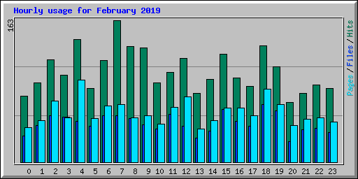 Hourly usage for February 2019