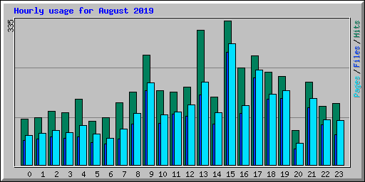Hourly usage for August 2019