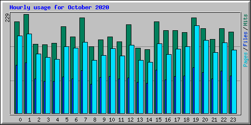 Hourly usage for October 2020
